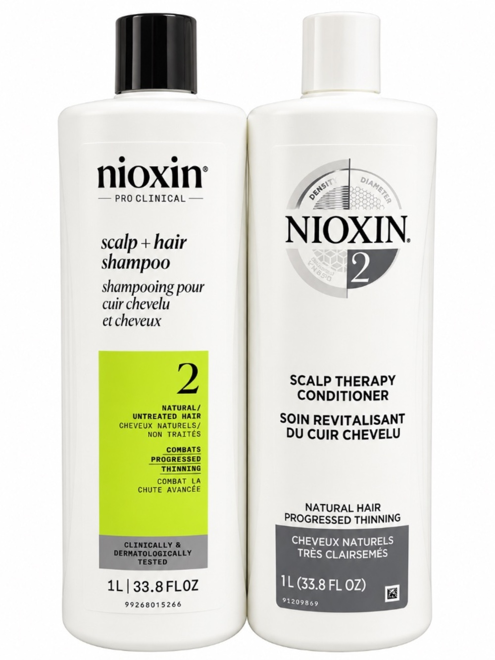 Nioxin System 2 Shampoo & Scalp Therapy Conditioner 1L Set